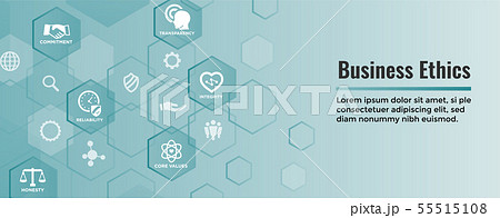 Business Ethics Web Banner Icon Set with Honesty, 55515108