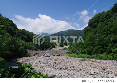 信州　小谷村の砂防施設　浦川スーパー暗渠砂防堰堤　三大崩れのひとつ稗田山の下流に設置 55516543