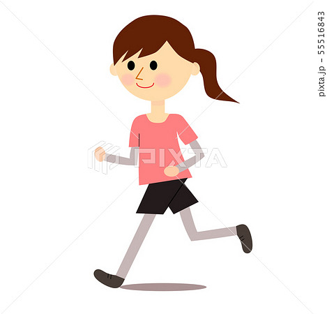 女性 ジョギングのイラスト素材