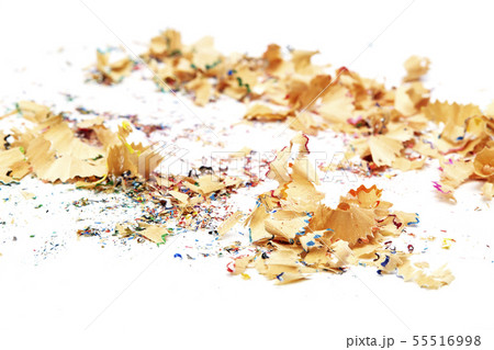 Shavings from multicolored pencils on white Shavings from multicolored pencils on white 55516998