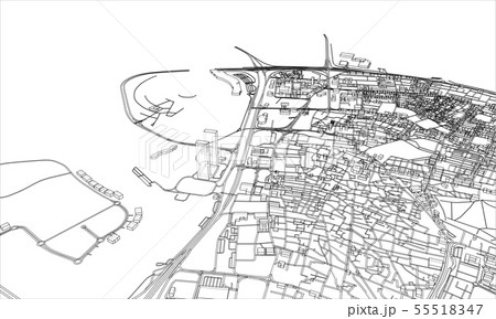 Outline city concept. Wire-frame style 55518347