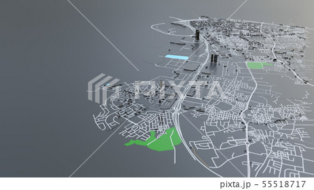 3D futuristic city architecture 55518717