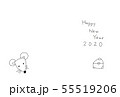 年賀状素材　ねずみ 55519206