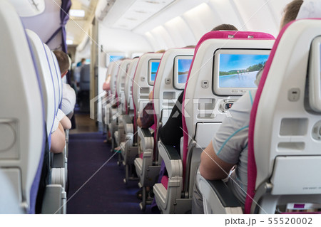 View of Passenger Aisle Seats  inside Airplane 55520002