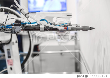 Automatic robot arm working in industrial Automatic robot arm working in industrial 55520494