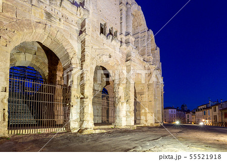 France. Arles. Old antique roman amphitheater arena. 55521918