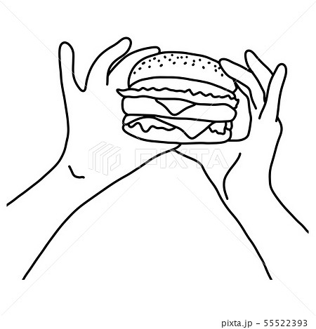 Hand holding hamburger vector illustration sketch Hand holding hamburger vector illustration sketch 55522393