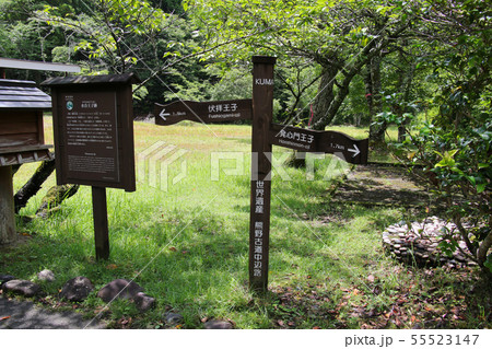 発心門王子　と　伏拝王子　のおおよその中間の距離を示す行先標識　別構図 55523147