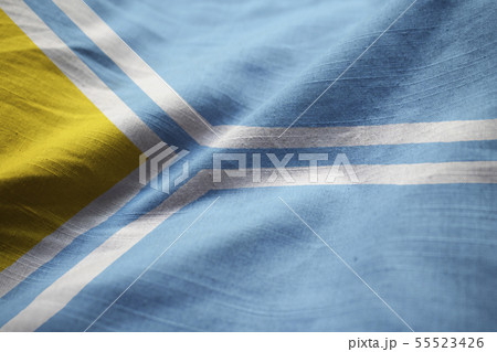 Closeup of Ruffled Tuva Flag Closeup of Ruffled Tuva Flag 55523426