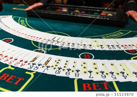 Professional croupier during cards Professional croupier during cards 55523970