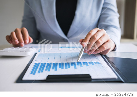 Business woman accountant working audit and 55524778