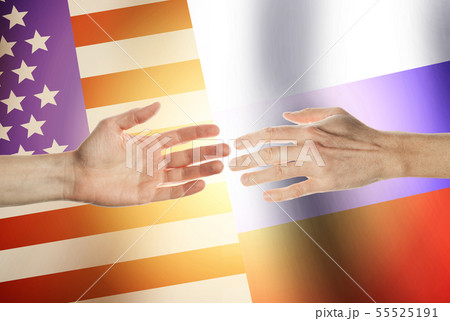Two hands stretch towards each other Two hands stretch towards each other 55525191