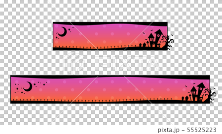 ハロウィン 家と月の影絵のテロップベースのイラスト素材 55525223 Pixta