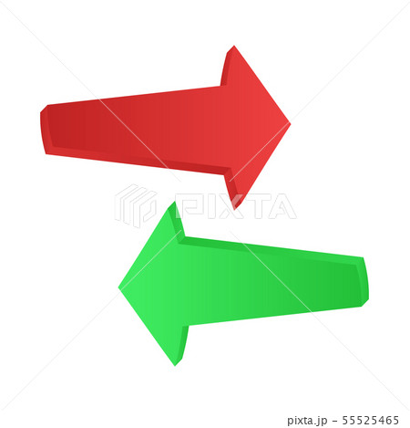 3D set with arrow. Sign, symbol, element. Isolated 55525465
