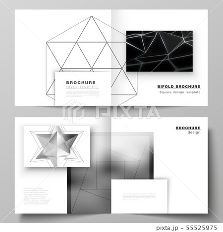 Vector layout of two covers templates for square design bifold brochure, magazine, flyer, booklet 55525975