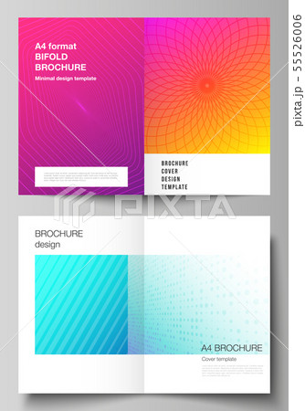 Vector layout of two A4 format modern cover mockups design templates for bifold brochure, magazine Vector layout of two A4 format modern cover mockups design templates for bifold brochure, magazine 55526006
