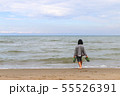 Boy on the edge of the sea, Italy, Riccione 55526391