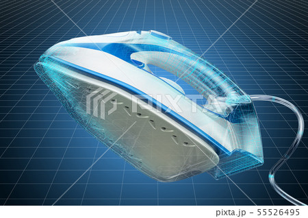Visualization 3d cad model of electric steam iron 55526495