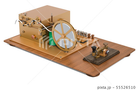 Morse code telegraphy device, 3D rendering 55526510