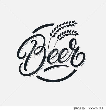 Beer hand written lettering logo 55526911