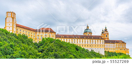 Melk Abbey, German: Stift Melk. Benedictine abbey above the town of Melk in Lower Austria, Austria Melk Abbey, German: Stift Melk. Benedictine abbey above the town of Melk in Lower Austria, Austria 55527269