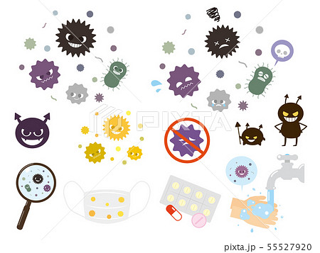 ウイルスのイラスト素材集 55527920