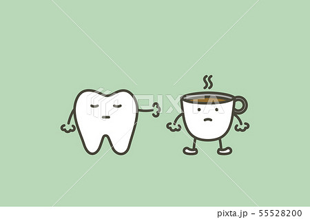 Tooth Say No To Coffee To Prevent Yellow Teethのイラスト素材 5550