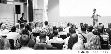 Male business speaker giving a talk at business conference event. Male business speaker giving a talk at business conference event. 55528345