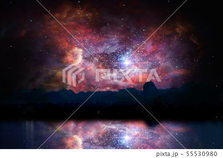 blur ancient stardust nebula back on night cloud 55530980