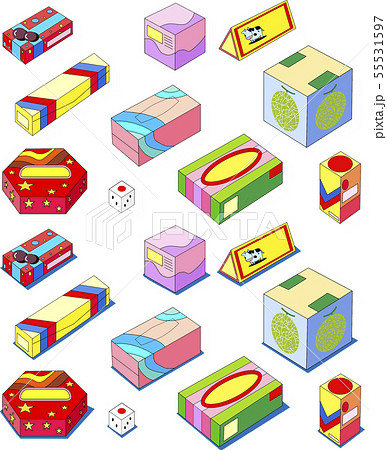 色々な箱の形のイラスト素材