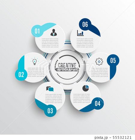 Vector illustration infographics 6 options. 55532121