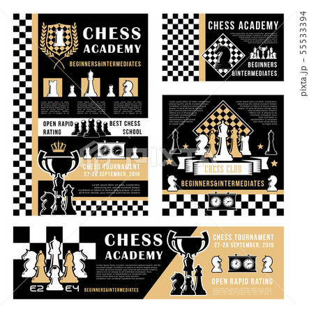 Chess pieces, sport game trophies, boards, clock 55533394
