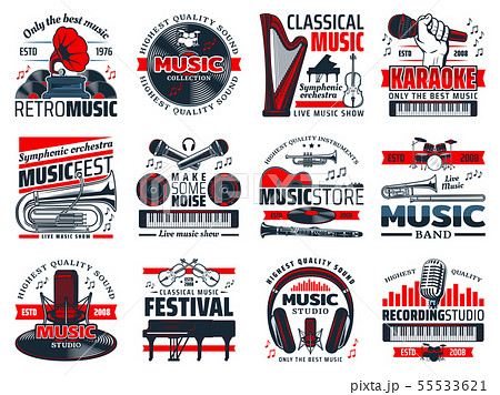 Music instruments, recording studio microphones Music instruments, recording studio microphones 55533621