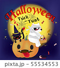Halloween night with dog and cat 55534553