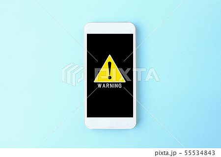 スマホの警告サイン 55534843