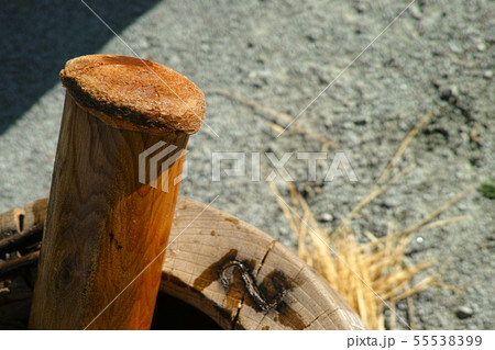 The Mortar and large pestle to make mochi The Mortar and large pestle to make mochi 55538399