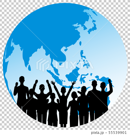 Silhouette Earth People Stock Illustration