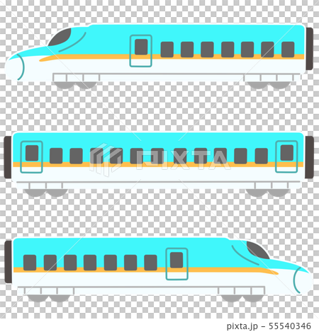 Hand-drawn illustration of Shinkansen Hayabusa No main line 55540346