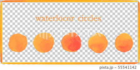 水彩插圖_watercolor_ _圓_circle__orange_橙色 55541142