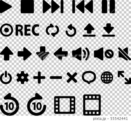 視頻和音頻操作按鈕圖標集 55542441