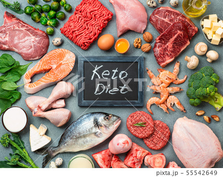 Keto diet, low carb concept, top view 55542649