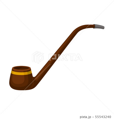Smoking pipe with a small cup and a long mouthpiece. Vector illustration on white background. Smoking pipe with a small cup and a long mouthpiece. Vector illustration on white background. 55543240