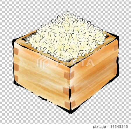 升と米 筆タッチのイラスト素材