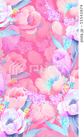 透明水彩 水彩画 花のイラスト素材