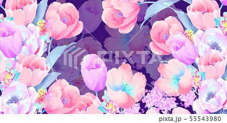 透明水彩 水彩画 花 55543980