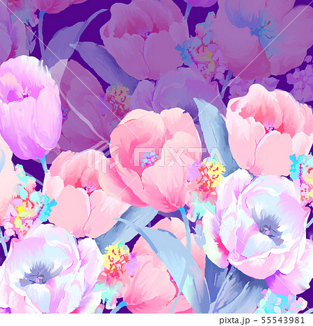透明水彩 水彩画 花 55543981