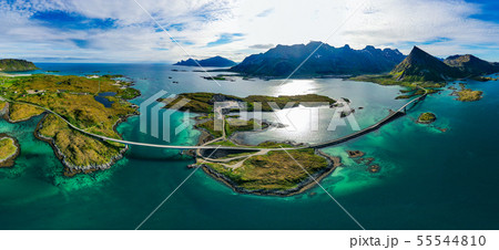Fredvang Bridges Panorama Lofoten islands 55544810