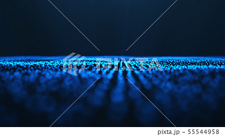 Abstract background of shining particles, digital wave, sparkling blue particles. Beautiful blue Abstract background of shining particles, digital wave, sparkling blue particles. Beautiful blue 55544958