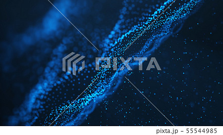Abstract background of shining particles, digital wave, sparkling blue particles. Beautiful blue Abstract background of shining particles, digital wave, sparkling blue particles. Beautiful blue 55544985