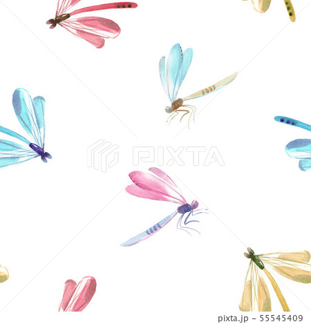 Watercolor dragonfly pattern Watercolor dragonfly pattern 55545409